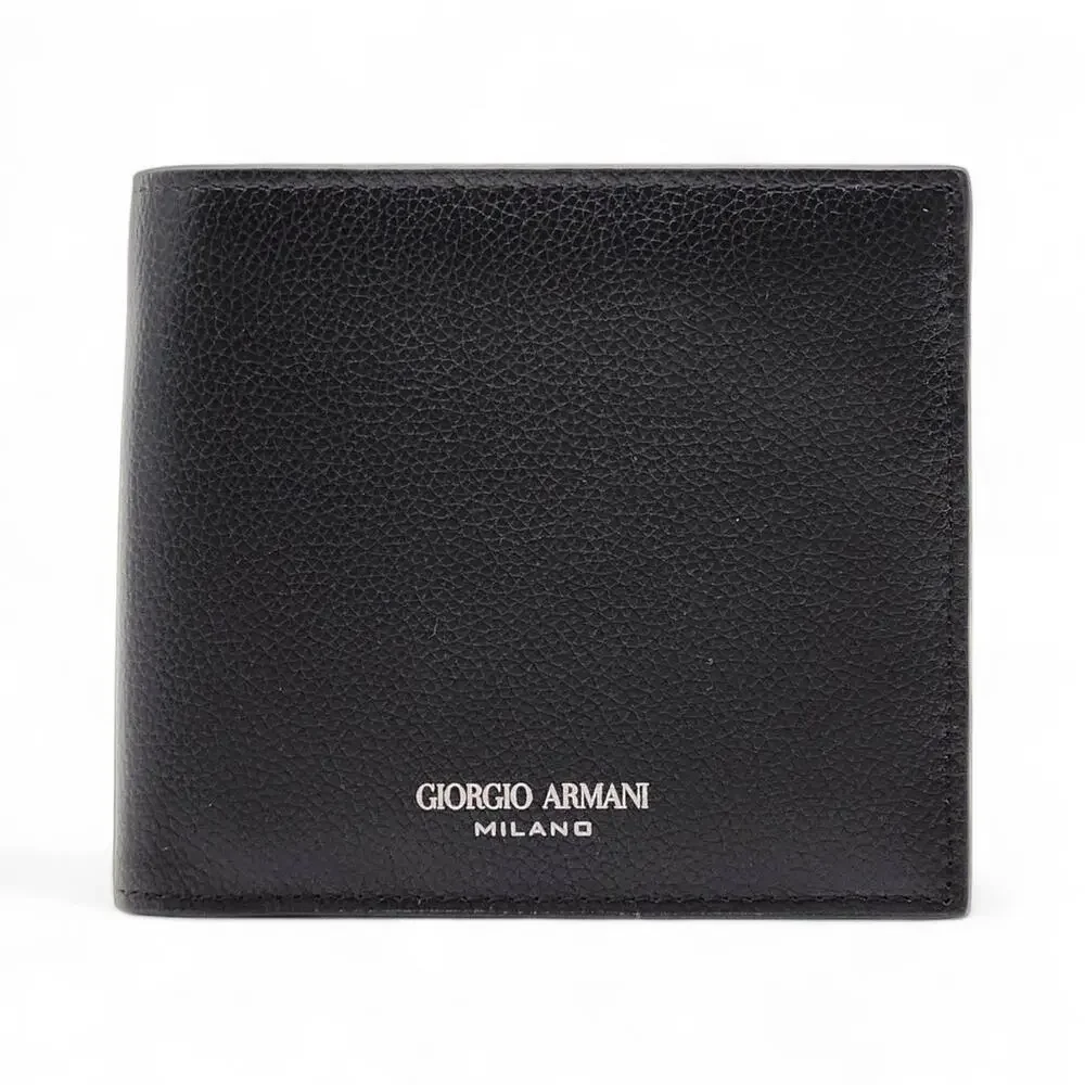 Giorgio Armani Milano Black Leather Bifold Men's Wallet - New in Box